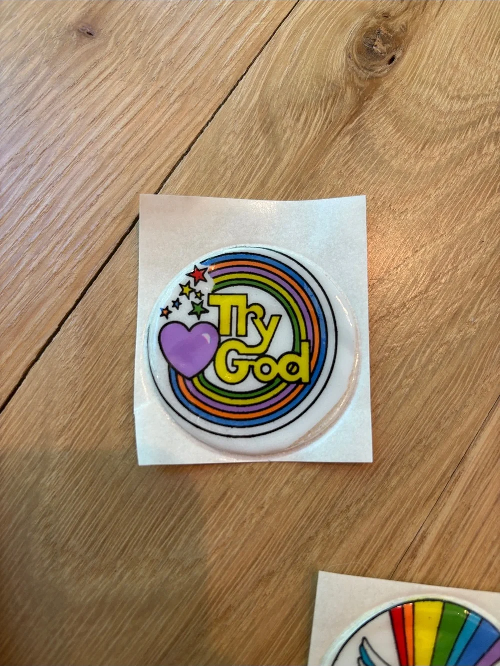 Vtg Puffy Stickers Christian Rainbow 80s Jesus